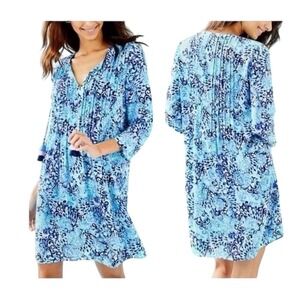 Lilly Pulitzer Marilina Tunic Dress XXS Tassel Aqua Spritz color. EUC